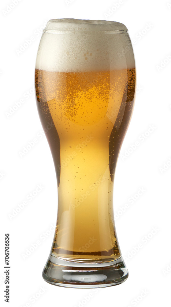 glass of beer isolated on white