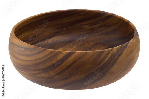 wooden bowl isolated on white