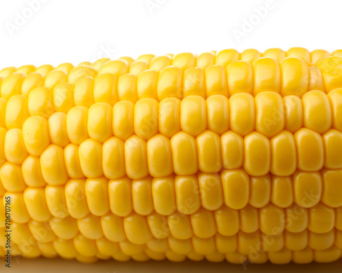 Fresh corn cob on white background, closeup
