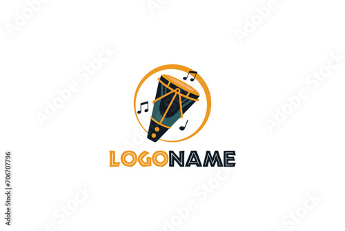 Creative logo design depicting a drum instrument. 