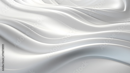 Abstract White Liquid Background. White Flow Design. Colorful Abstract Gradient. Liquid Waves for Music Poster, Cover, Banner, Placard, Flyer, Presentation. 3D render.