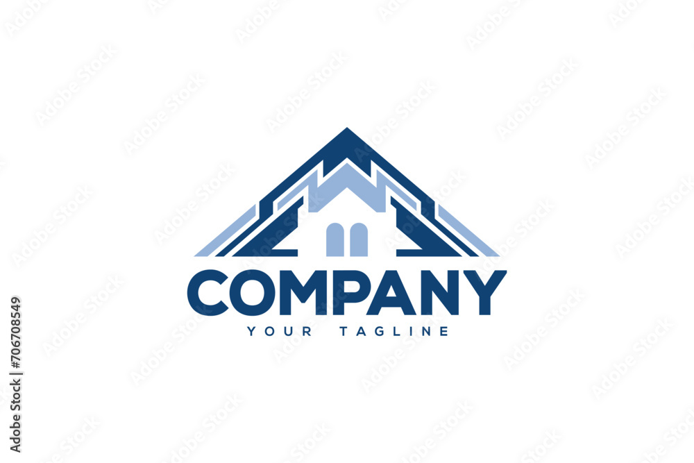 Creative logo design depicting a house roof. Creative logo design depicting a house roof.