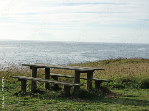 Obraz na płótnie baie avec vue sur la Baie de Plouescat w salonie