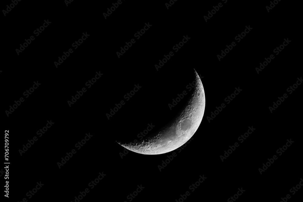 Crescent Moon with Black Background Crescent Moon with Black Background