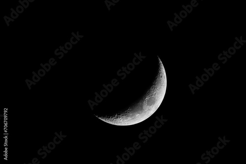 Crescent Moon with Black Background