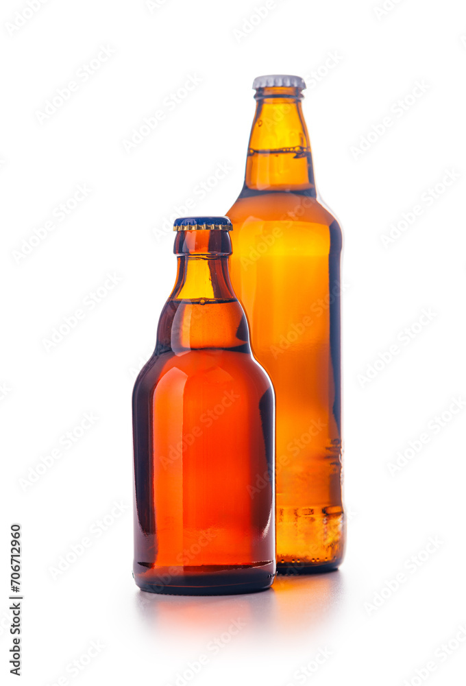 Bottles of beer isolated on white background. Bottles of beer isolated on white background.
