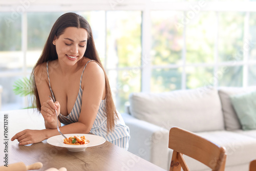 Young woman with tasty past...