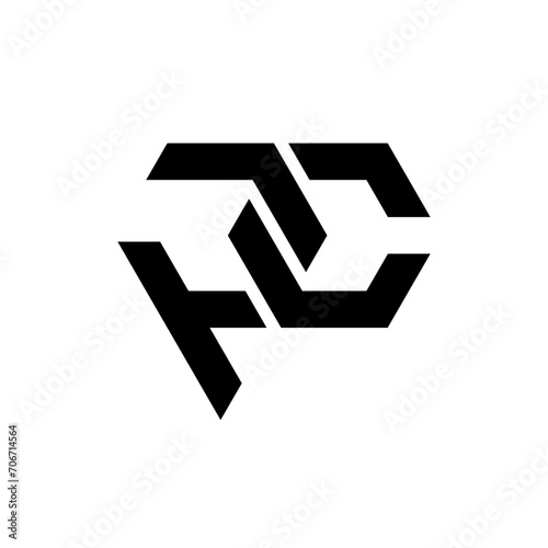Letter PC or RC creative monogram logo