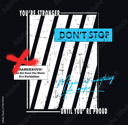 Street Work graffiti slogan illustration vector.
