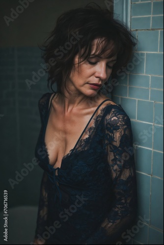 Portrait of beautiful 50-year-old woman photo