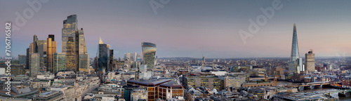 UK, England, London, City skyline 2024 from St Pauls dusk Shard photo