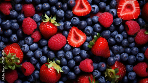 Raspberry strawberry food diet organic summer sweet healthy berries red blueberry fresh fruit
