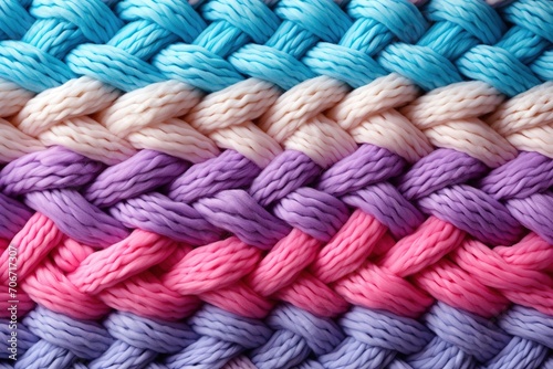 pastel colors knitted wool fabric macro texture background, soft and cozy weave patterned surface