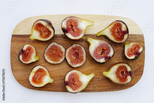 Fresh figs on white background.