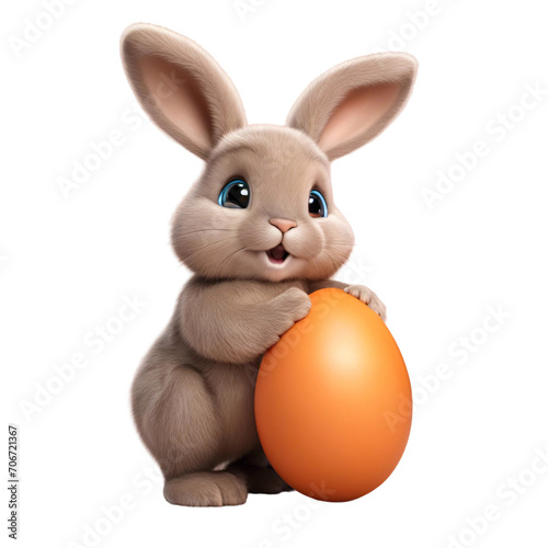 3D Printable Easter Rabbit PNG Clipart Sticker - Celebrate with Joyful Design © Mr.Pancho Store