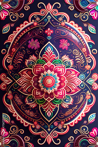 creative background with ornaments in ukrainian style,generated by Ai