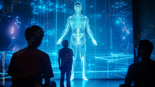 Training interns analyze a human hologram for learning