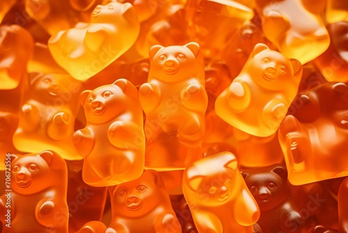 orange flavored gummy bears photo