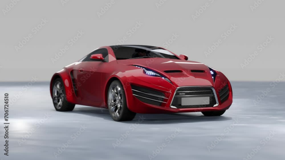Modern unbranded red sports car Modern unbranded red sports car
