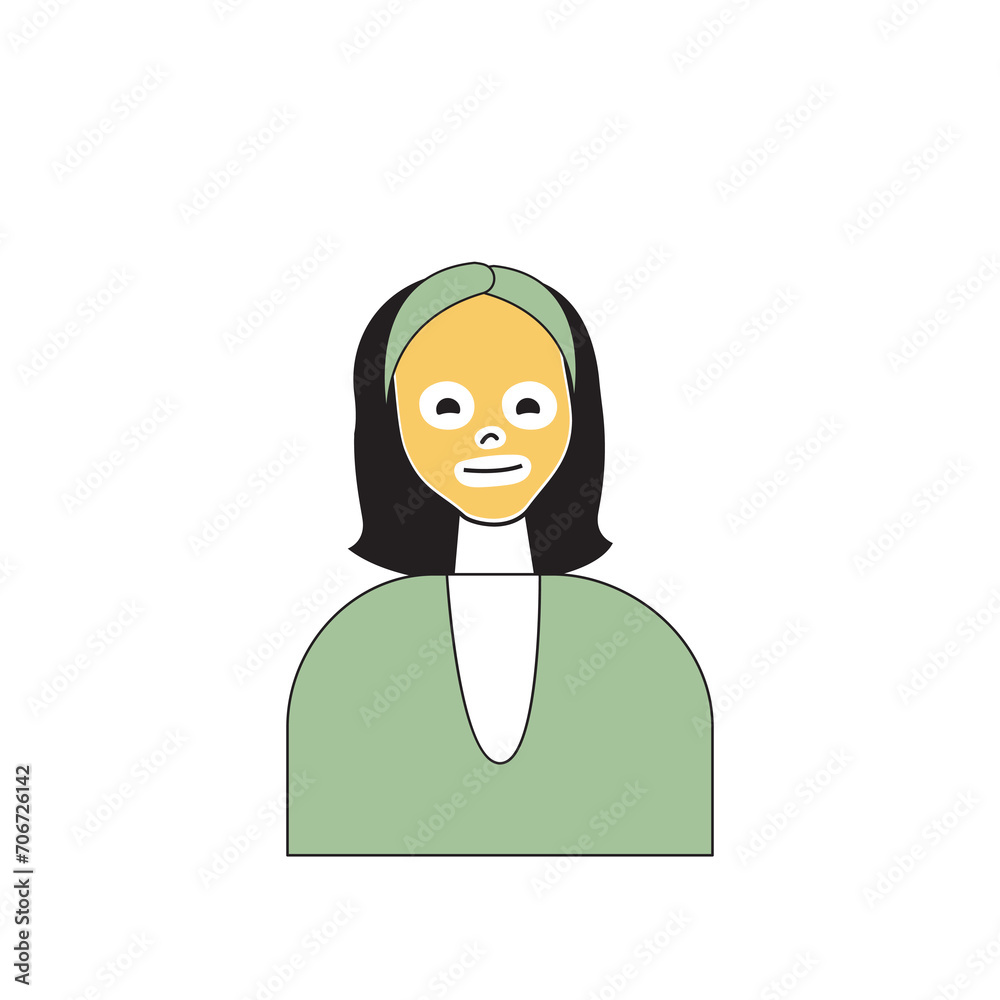 Beauty salon concept with cartoon people in flat design for web. Woman making skincare procedure with moisturizing facial mask. Vector illustration for social media banner, marketing material. Beauty salon concept with cartoon people in flat design for web. Woman making skincare procedure with moisturizing facial mask. Vector illustration for social media banner, marketing material.