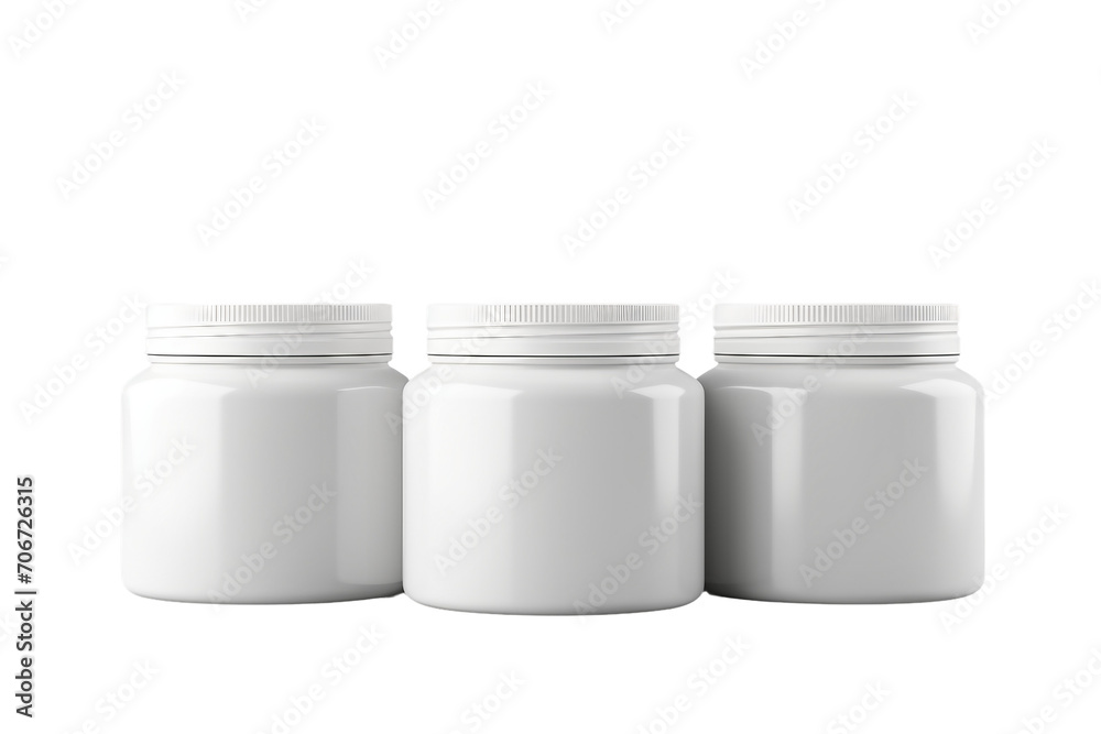 Mockup of cosmetic jar on white background, isolated on white background 