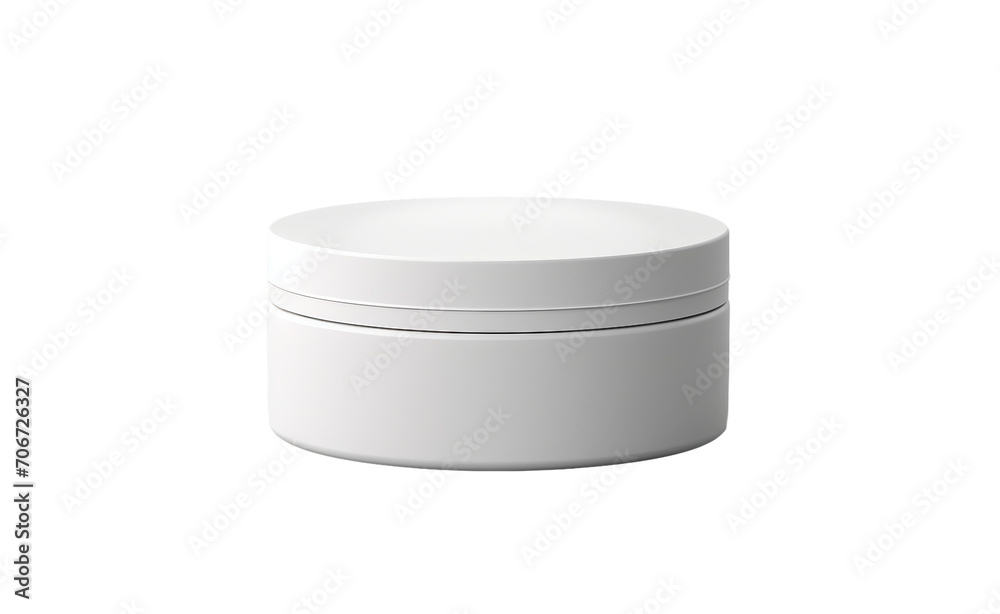 Mockup of a white cosmetic jar on a white background, isolated on a white background Mockup of a white cosmetic jar on a white background, isolated on a white background