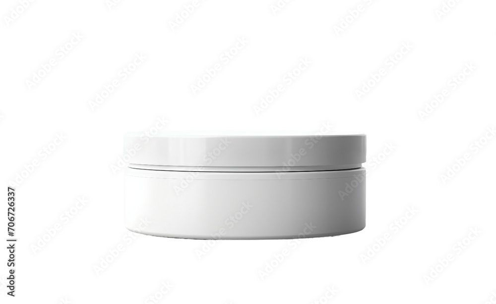 Mockup of a white cosmetic jar on a white background, isolated on a white background Mockup of a white cosmetic jar on a white background, isolated on a white background