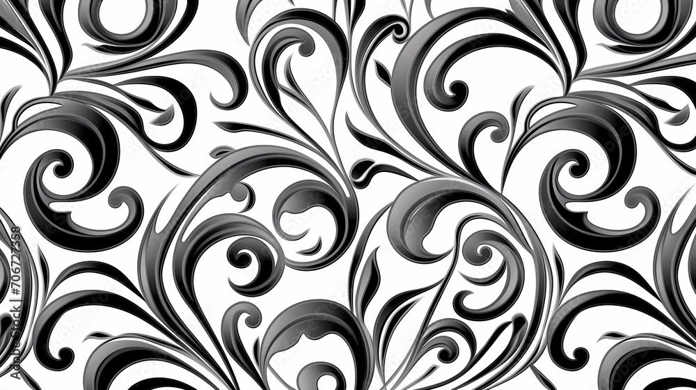 Black and white line floral pattern geometric seamless wallpaper. endless decorative linear round texture. black and white decorative element. Black and white line floral pattern geometric seamless wallpaper. endless decorative linear round texture. black and white decorative element.