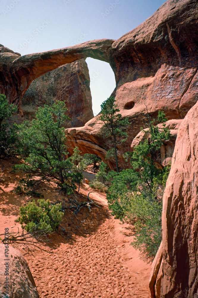 Natural landscape of limestone and sandstone rock formations inside a national parks in utah and arizona in north america in summer Natural landscape of limestone and sandstone rock formations inside a national parks in utah and arizona in north america in summer