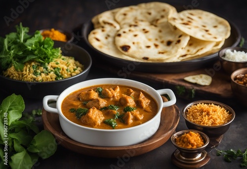 Indian food Curry butter chicken Palak Paneer Chicken Tikka Biryani Vegetable Curry Papad Dal Palak