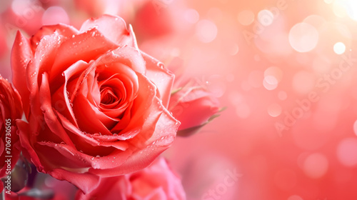 pink rose with drops background