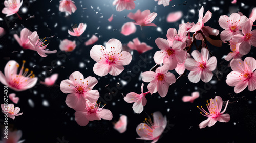 A stunning spring tree adorned with delicate pink flowers