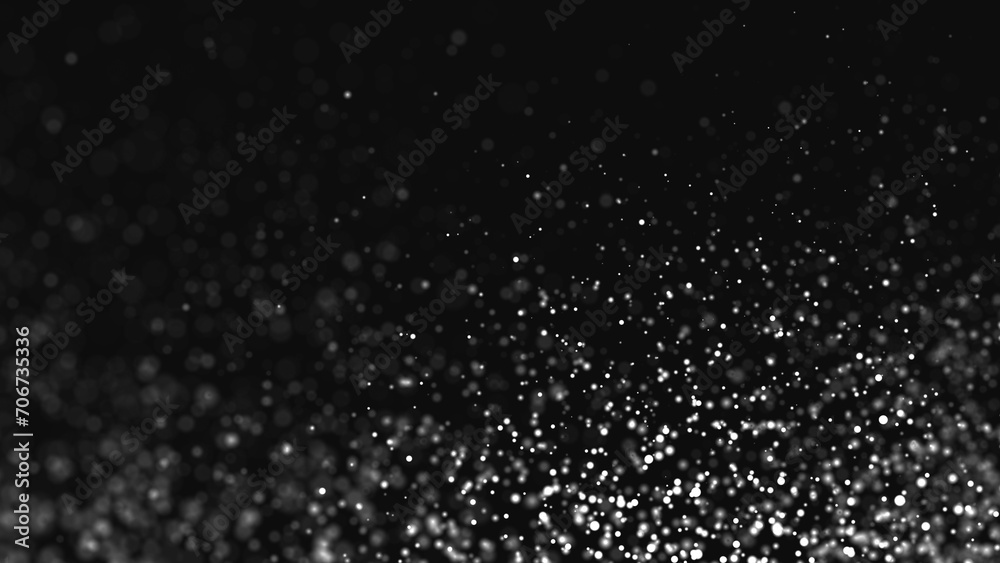 Abstract dots or star background. Mesh space or galaxy particle dust backdrop. Global digital technology texture. Big data visualization. 3D rendering.