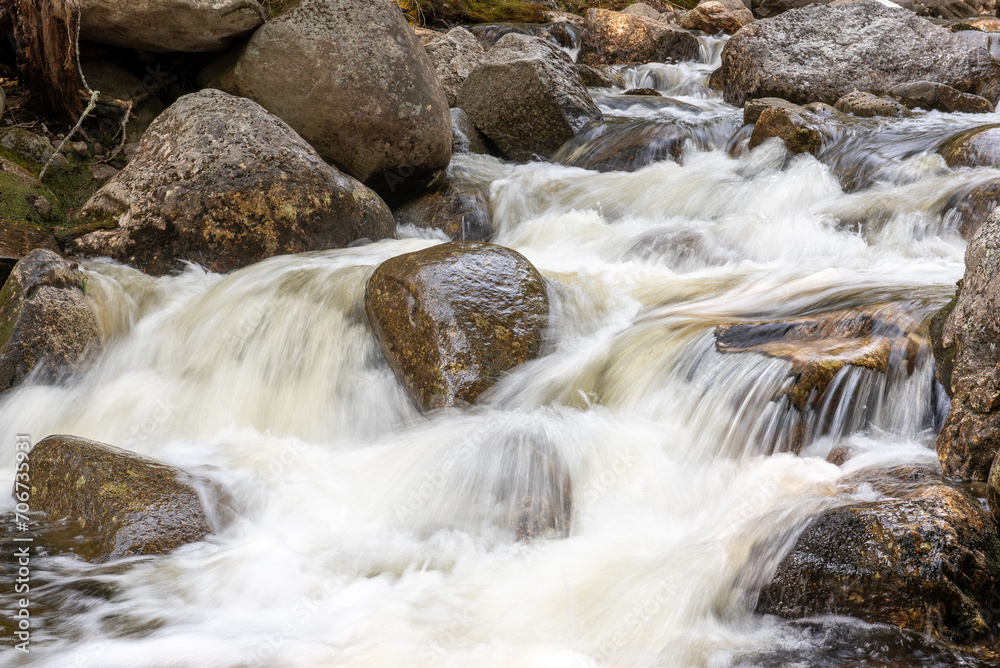 Streambed with large rocks and boulders. Streambed with large rocks and boulders.