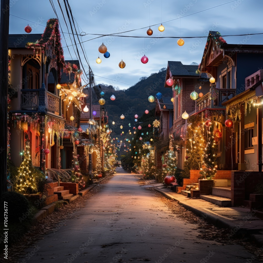 Festive colombian christmas traditions and celebrations with vibrant lights, joyful gatherings, and cultural ornaments, capturing the spirit of the season in colombia