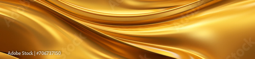 Golden metal effect background  Gold luxury waves and textures  Silky smooth textured banner  background