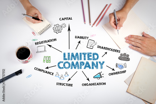 Limited Company Concept. The meeting at the white office table