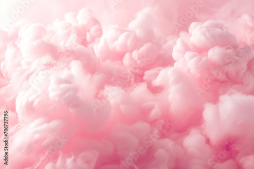 Pink clouds background, sweet cotton candy fluffy texture.