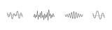 Sound wave set. Audio waves, Equalizer, radio signal elements. Sound wave, music signal vector  icons
