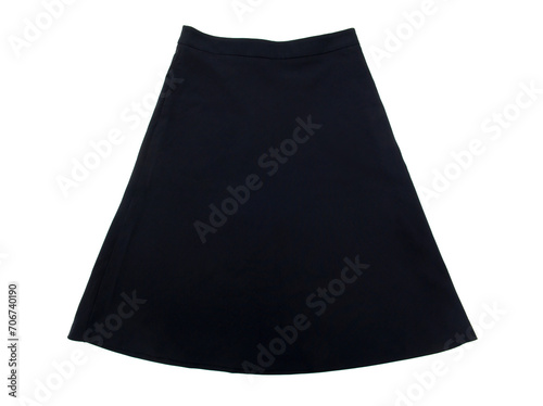 Black skirt isolated on white background photo