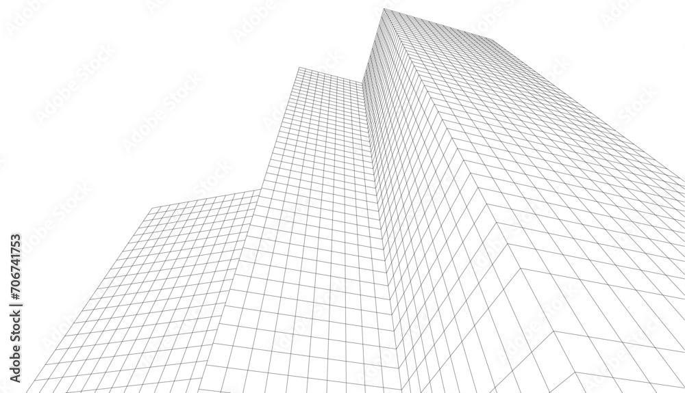 Abstract architectural design 3d rendering
