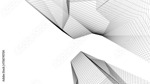 Abstract architectural design 3d rendering