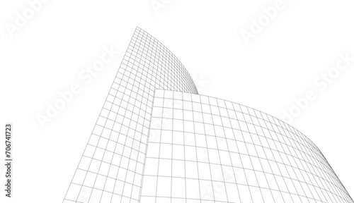 Abstract architectural design 3d rendering