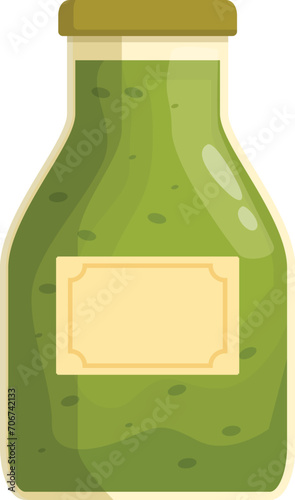 Creation cook pesto icon cartoon vector. Aromatic container dish. Leaf plant