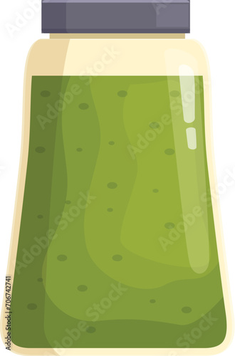 Pasta green condiment icon cartoon vector. Cook culinary. Glass pot cup