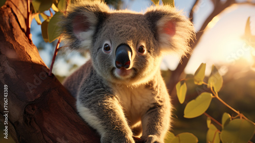 Portrayal of a Wild Koala. Generative AI