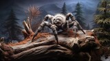 A tarantula delicately handling its prey, emphasizing the precision and care in its feeding behavior -Generative Ai