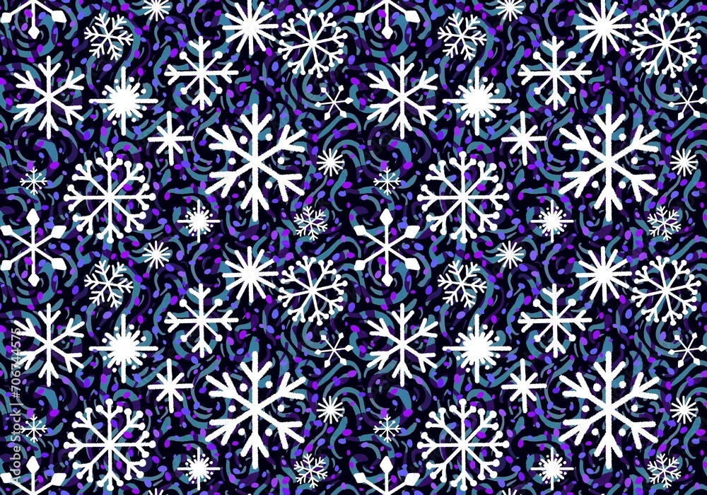 Christmas ice scribble seamless snowflakes pattern for wrapping paper and fabrics and linens and kids clothes print Christmas ice scribble seamless snowflakes pattern for wrapping paper and fabrics and linens and kids clothes print