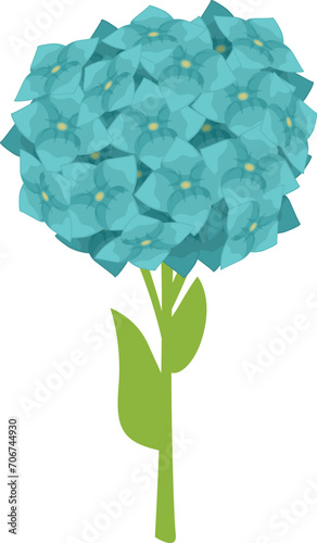 Hydrangea icon cartoon vector. Spring floral. Blossom marriage plant
