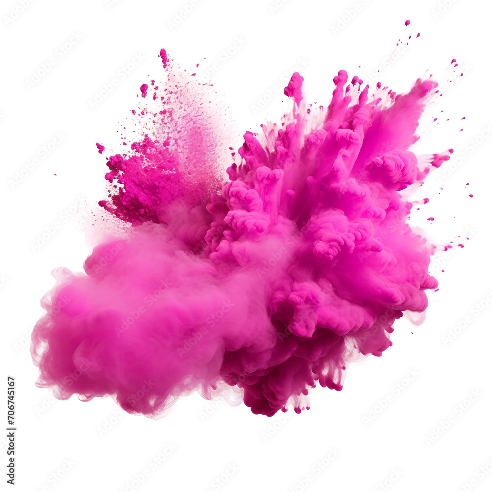 pink paint splashes on white background